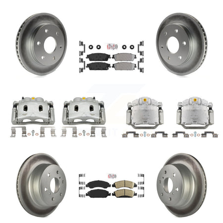 Front Rear Disc Brake Caliper Coat Rotors Ameribrakes Pad Kit (10Pc) For GMC Sierra 1500 KCG-102091N
