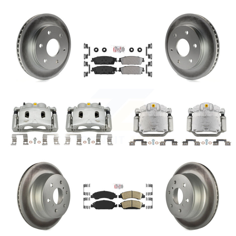 Front Rear Disc Brake Caliper Coat Rotors Ameribrakes Pad Kit (10Pc) For GMC Sierra 1500 KCG-102091N