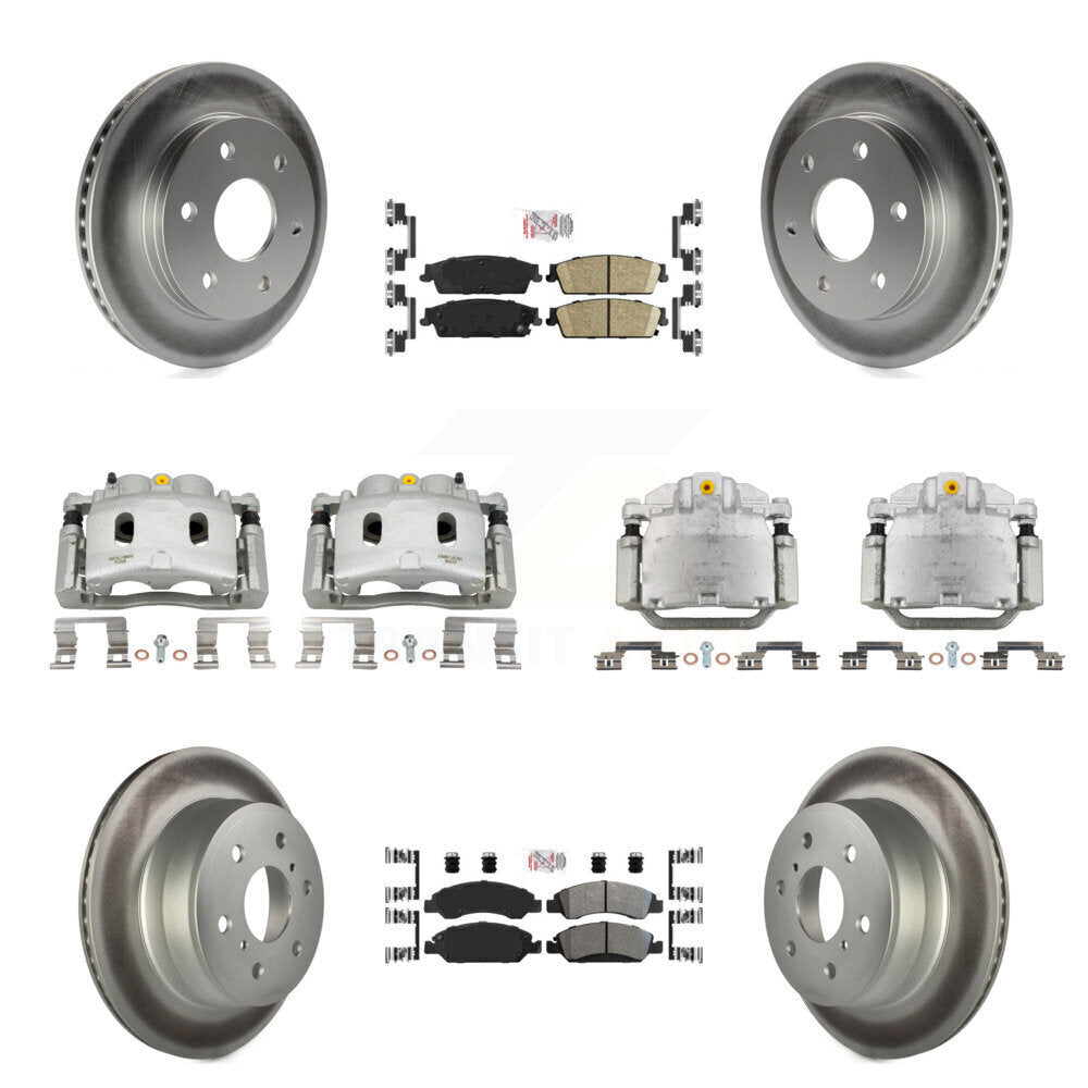Front Rear Disc Brake Caliper Coat Rotors Ameribrakes Pad Kit (10Pc) For GMC Sierra 1500 KCG-102095N