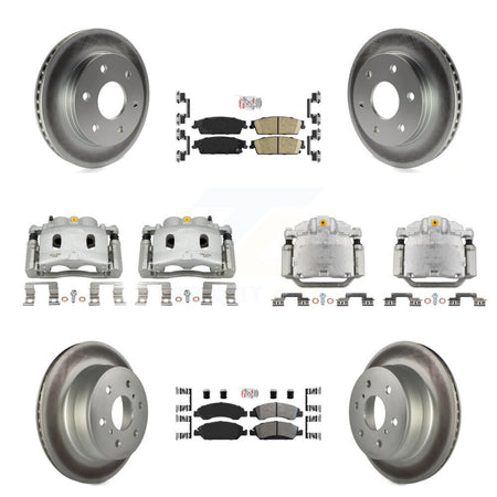 Front Rear Disc Brake Caliper Coat Rotors Ameribrakes Pad Kit (10Pc) For GMC Sierra 1500 KCG-102095N