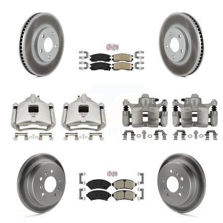 Front Rear Brake Caliper Coat Rotors & Ceramic Pad Kit (10Pc) For Chevrolet Impala Monte KCG-102102N