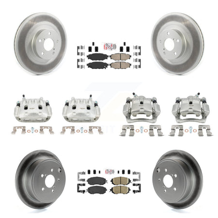 Front Rear Brake Caliper Coat Rotor & Ceramic Pad Kit (10Pc) For Subaru Impreza Forester KCG-102103N