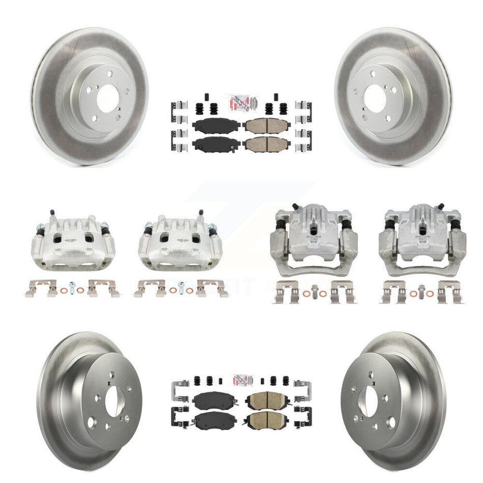 Front Rear Disc Brake Caliper Coat Rotor & Ceramic Pad Kit (10Pc) For Subaru Forester XV KCG-102107N