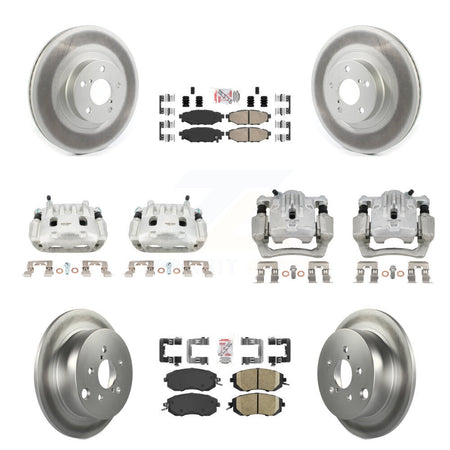 Front Rear Disc Brake Caliper Coat Rotor & Ceramic Pad Kit (10Pc) For Subaru Forester XV KCG-102108N
