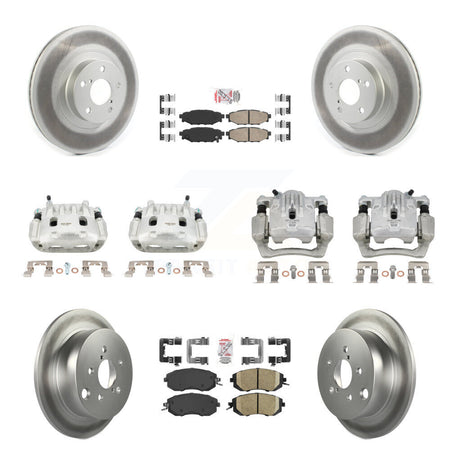 Front Rear Disc Brake Caliper Coat Rotor & Ceramic Pad Kit (10Pc) For Subaru Forester XV KCG-102110N