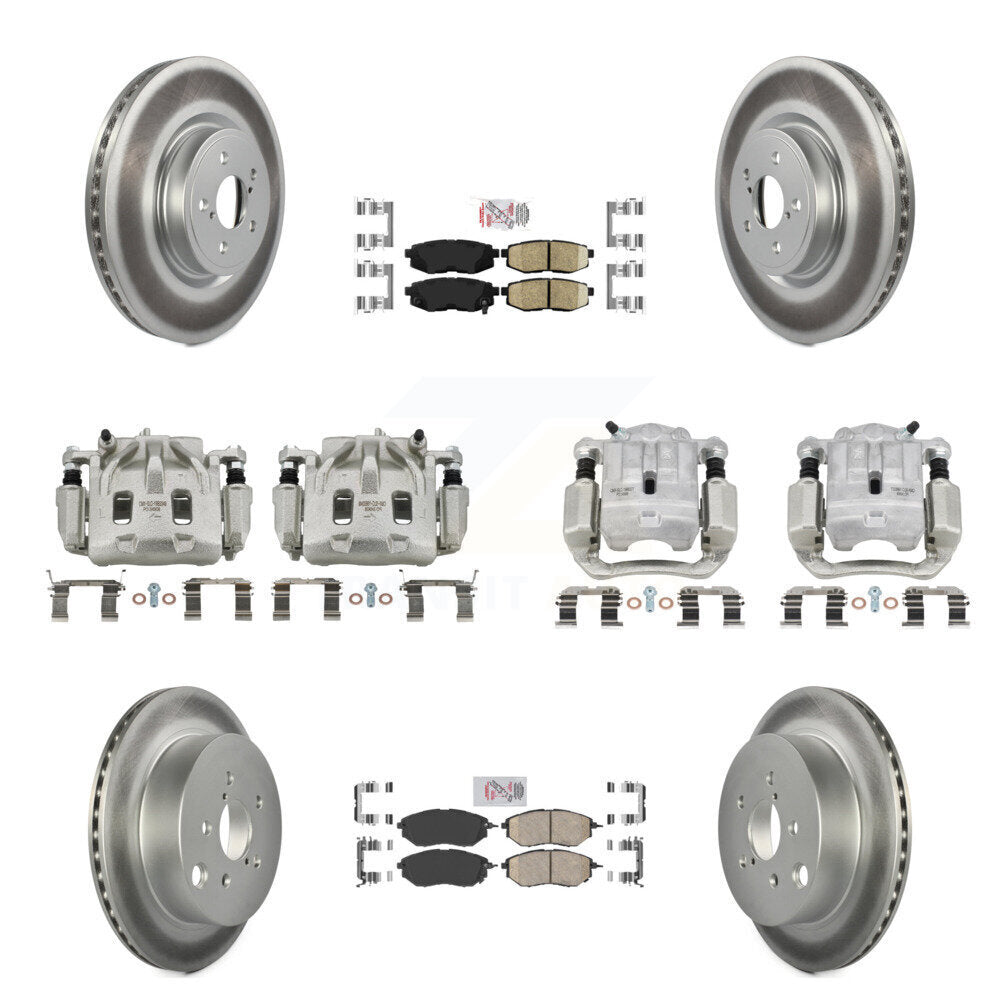 Front Rear Disc Brake Caliper Coat Rotor Ceramic Pad Kit (10Pc) For Subaru Forester 2.0L KCG-102112N