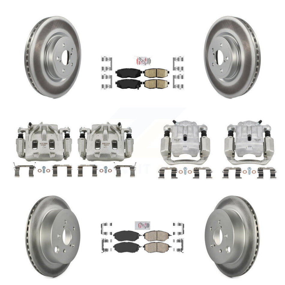 Front Rear Disc Brake Caliper Coat Rotor Ceramic Pad Kit (10Pc) For Subaru Forester 2.0L KCG-102112N