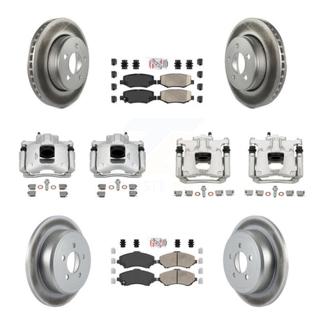 Front Rear Disc Brake Caliper Coated Rotors And Ceramic Pads Kit (10Pc) For Dodge Nitro KCG-102119N