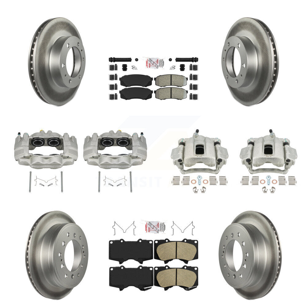 Front Rear Brake Caliper Coat Rotor And Ameribrakes Pad Kit (10Pc) For Toyota FJ Cruiser KCG-102133N