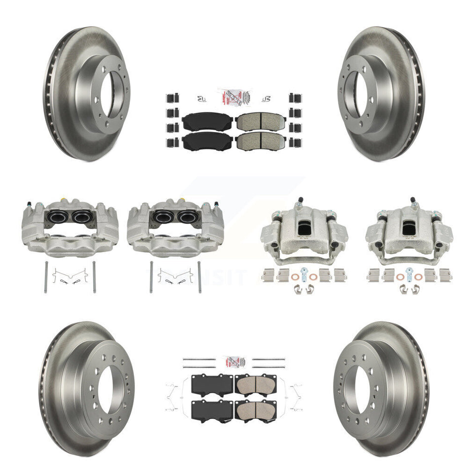 Front Rear Brake Caliper Coat Rotor And Ameribrakes Pad Kit (10Pc) For Toyota FJ Cruiser KCG-102136N