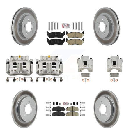 Front Rear Brake Caliper Coat Rotor And Ceramic Pad Kit (10Pc) For Ford Explorer Mercury KCG-102142N