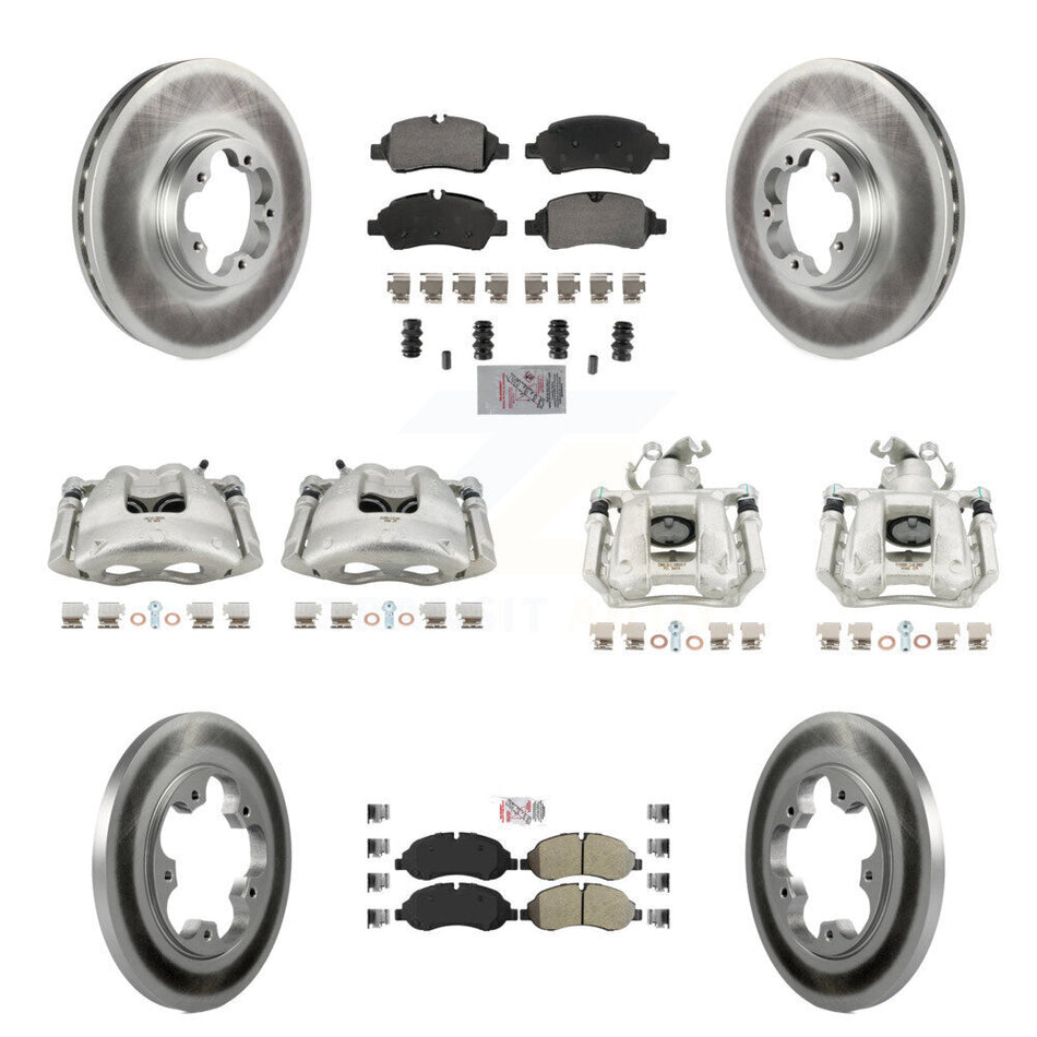 Front Rear Brake Caliper Coat Rotors & Semi-Metallic Pad Kit (10Pc) For Ford Transit-250 KCG-102148N