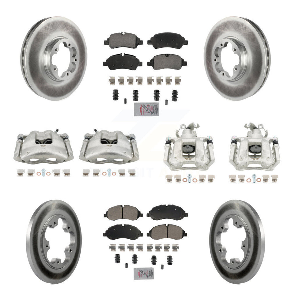Front Rear Brake Caliper Coat Rotors & Semi-Metallic Pad Kit (10Pc) For Ford Transit-250 KCG-102149N