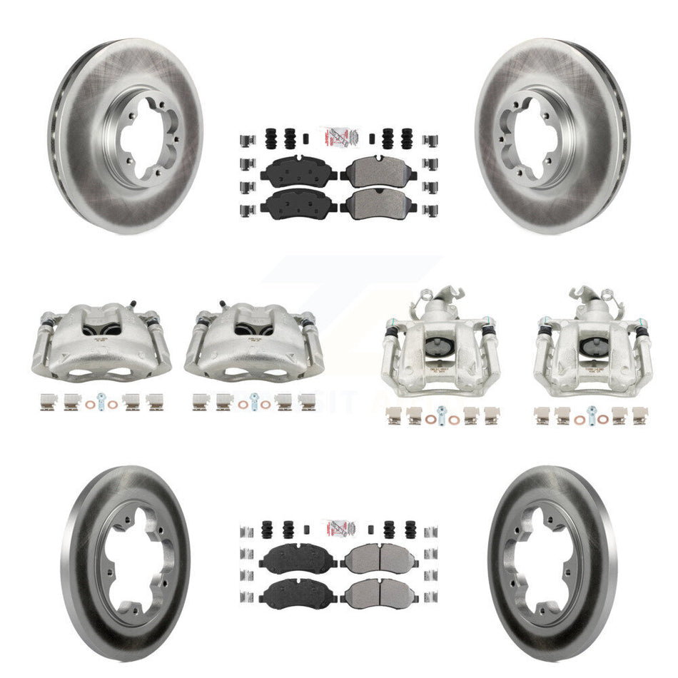 Front Rear Brake Caliper Coat Rotors & Semi-Metallic Pad Kit (10Pc) For Ford Transit-250 KCG-102150N