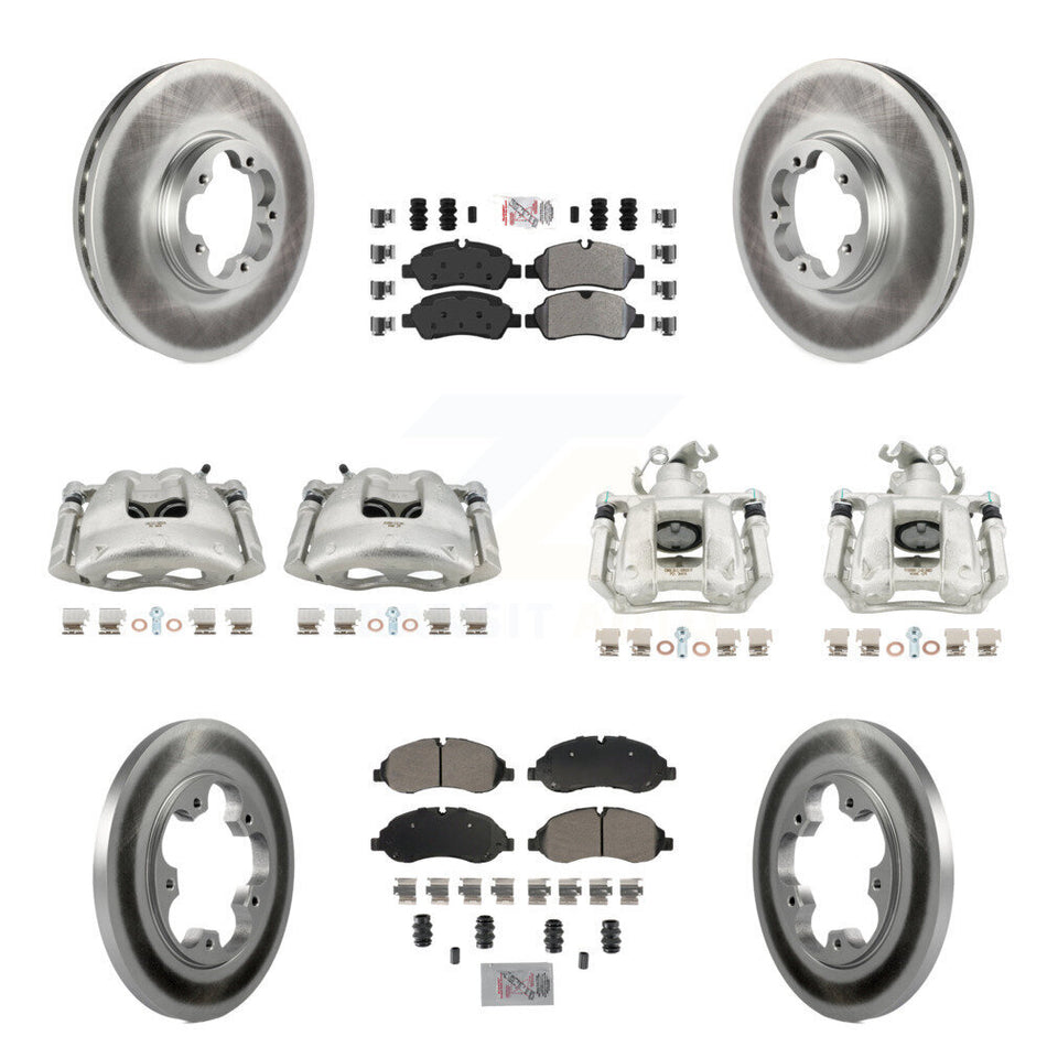 Front Rear Brake Caliper Coat Rotors & Semi-Metallic Pad Kit (10Pc) For Ford Transit-250 KCG-102152N