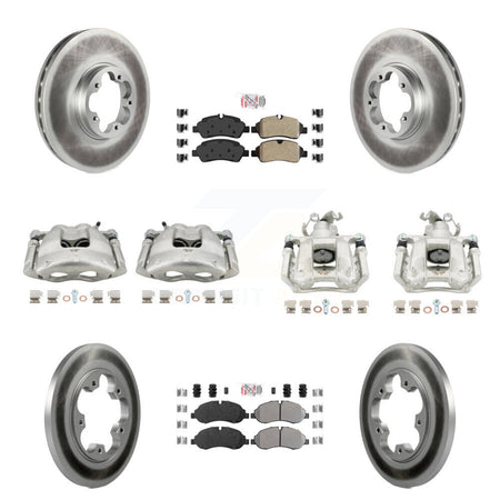 Front Rear Brake Caliper Coat Rotors & Semi-Metallic Pad Kit (10Pc) For Ford Transit-250 KCG-102153N