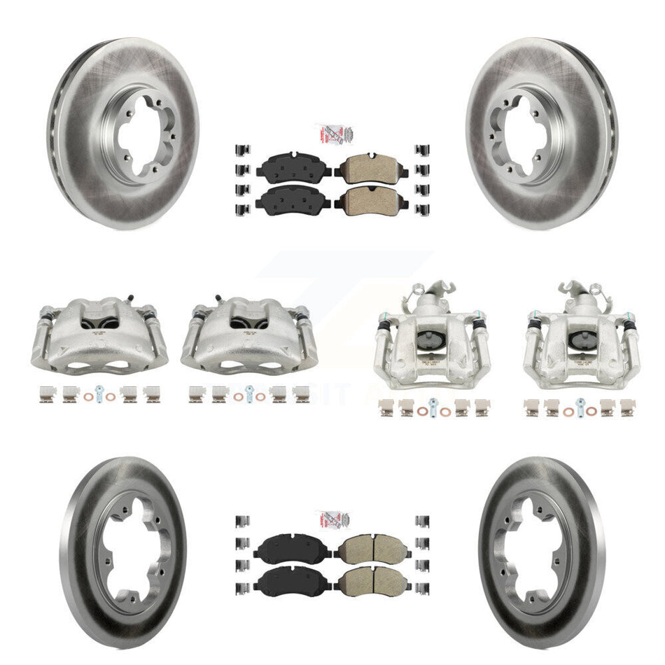 Front Rear Brake Caliper Coat Rotors & Semi-Metallic Pad Kit (10Pc) For Ford Transit-250 KCG-102154N