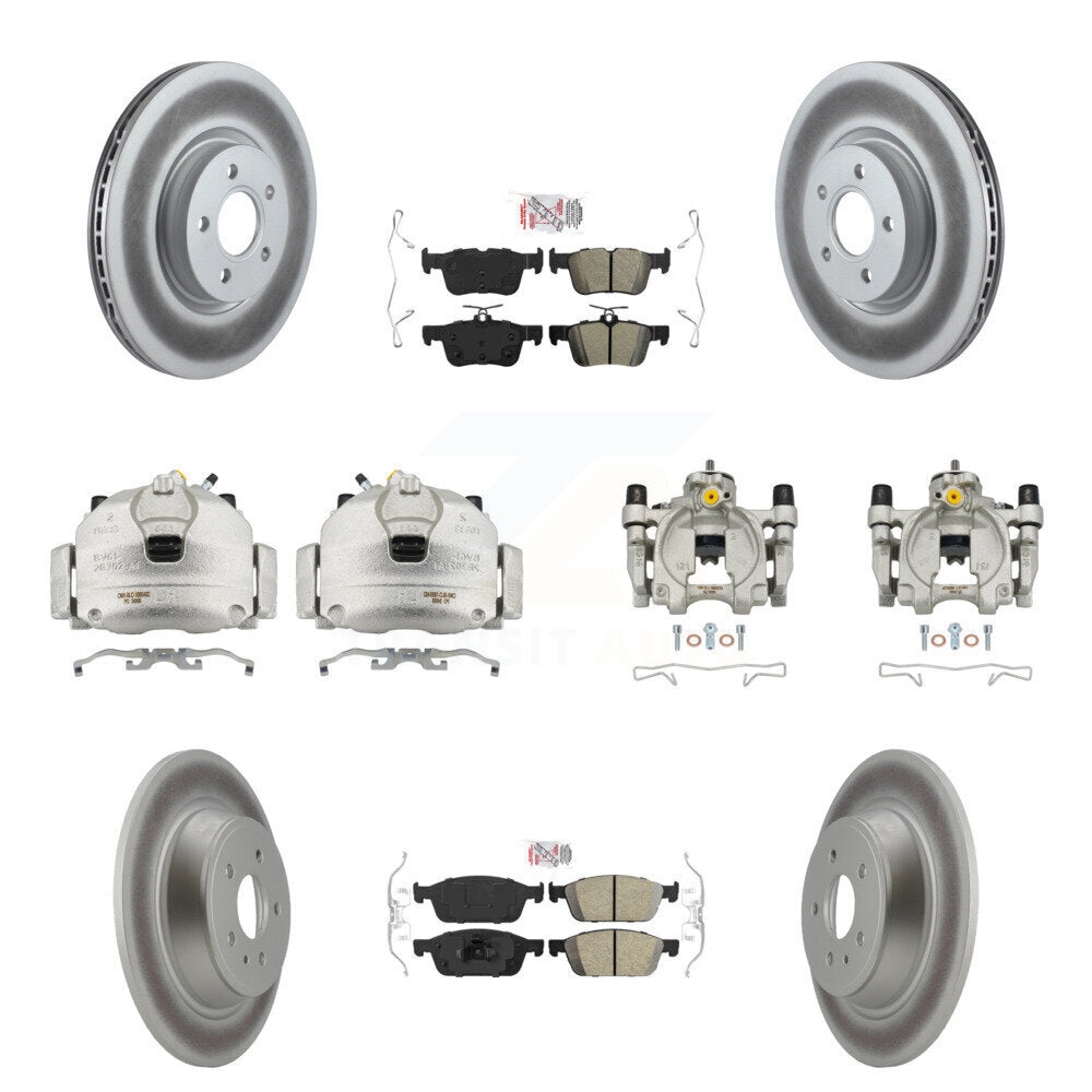 Front Rear Brake Caliper Coat Rotor & Ameribrakes Pad Kit (10Pc) For Ford Escape Lincoln KCG-102180N