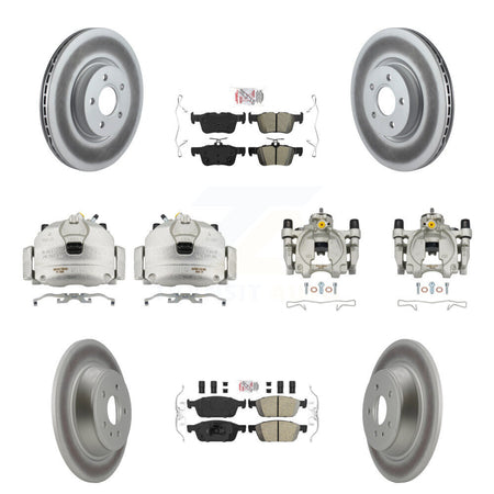 Front Rear Brake Caliper Coat Rotor & Ameribrakes Pad Kit (10Pc) For Ford Escape Lincoln KCG-102181N