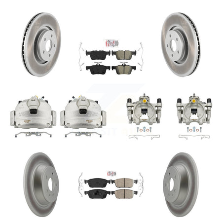 Front Rear Disc Brake Caliper Coat Rotors And Ameribrakes Pad Kit (10Pc) For Lincoln MKC KCG-102186N