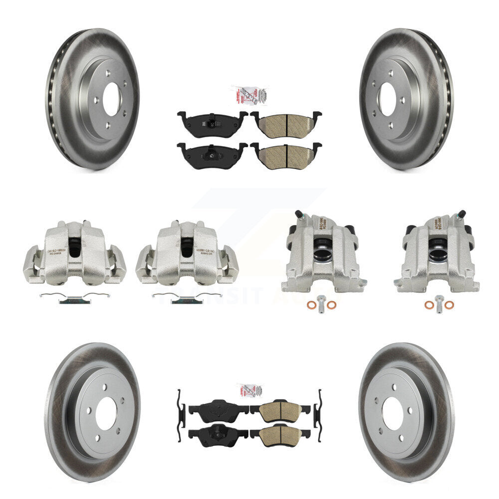 Front Rear Disc Brake Caliper Coat Rotors Ameribrakes Pad Kit (10Pc) For Mercury Mariner KCG-102190N