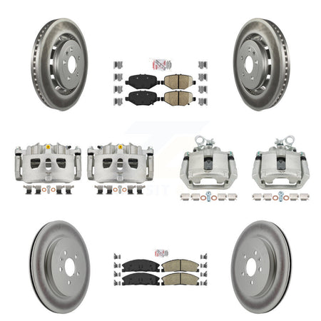 Front Rear Brake Caliper Coat Rotor Ceramic Pad Kit (10Pc) For Ford Explorer Flex Taurus KCG-102241N