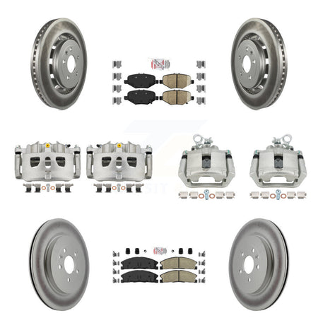 Front Rear Brake Caliper Coat Rotor Ceramic Pad Kit (10Pc) For Ford Explorer Flex Taurus KCG-102243N