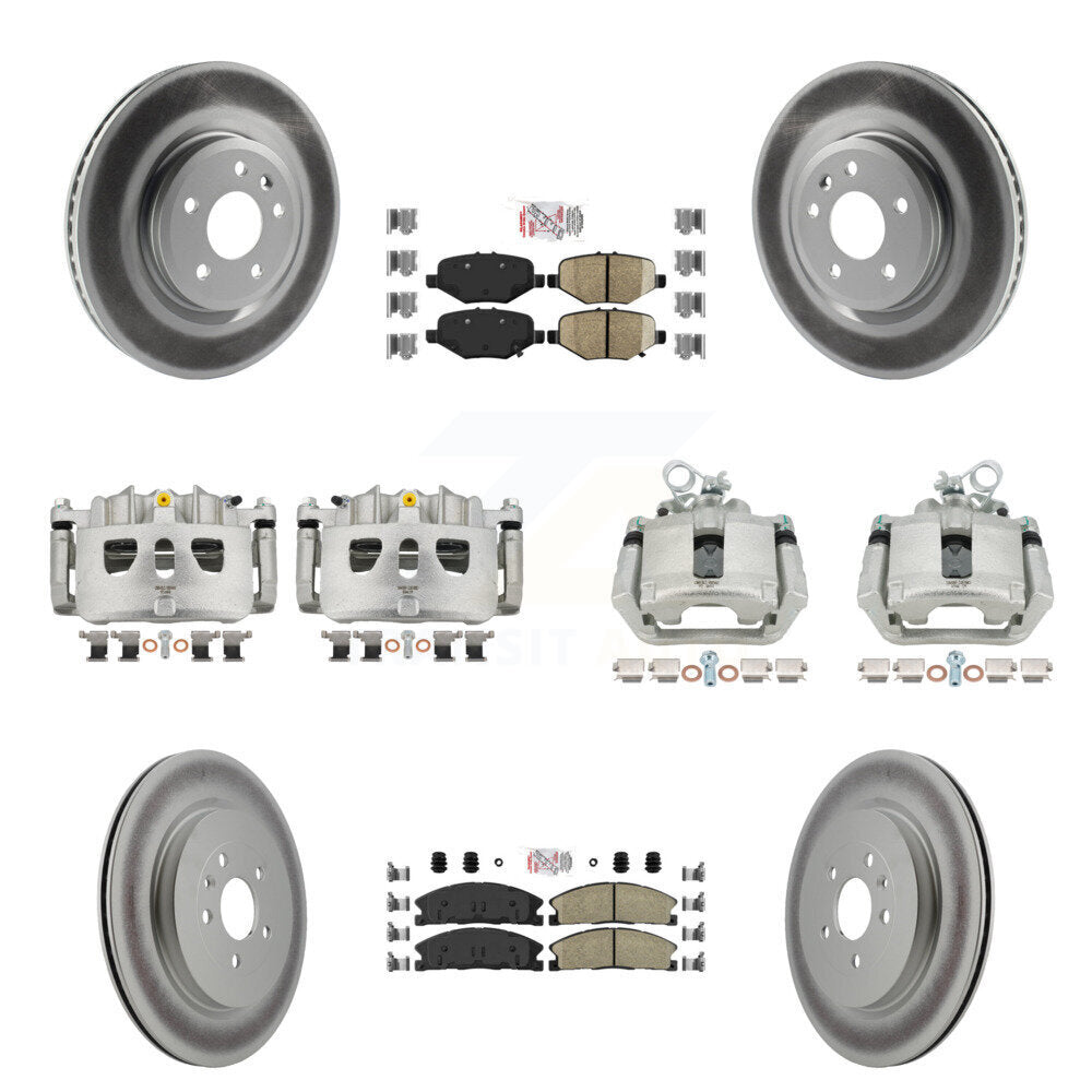 Front Rear Brake Caliper Coat Rotors Ceramic Pad Kit (10Pc) For 2013 Ford Explorer Sport KCG-102244N