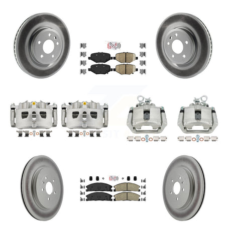 Front Rear Brake Caliper Coat Rotors Ceramic Pad Kit (10Pc) For 2013 Ford Explorer Sport KCG-102244N