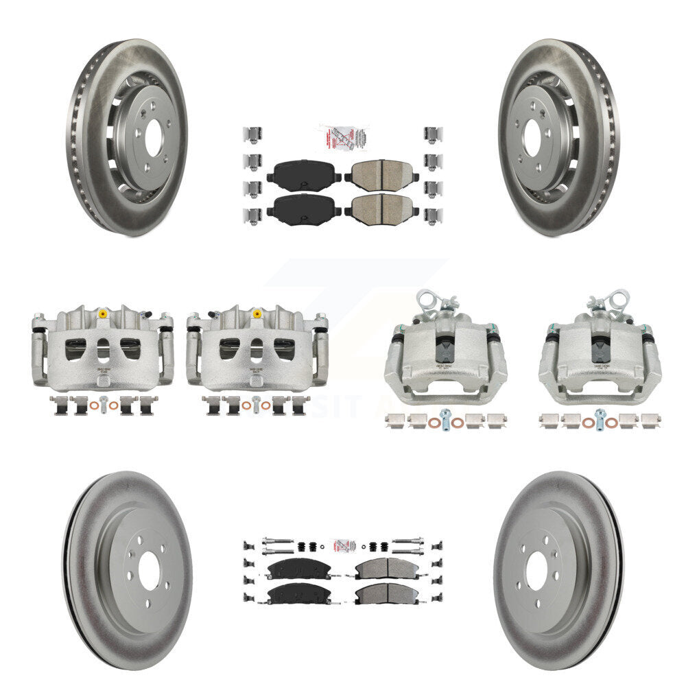 Front Rear Brake Caliper Coat Rotors Ameribrakes Pad Kit (10Pc) For Ford Explorer Police KCG-102255N