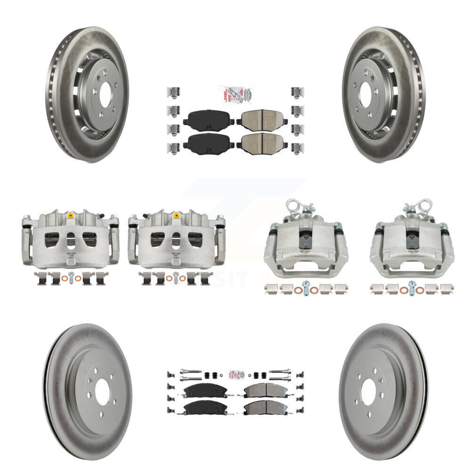 Front Rear Brake Caliper Coat Rotors Ameribrakes Pad Kit (10Pc) For Ford Explorer Police KCG-102255N