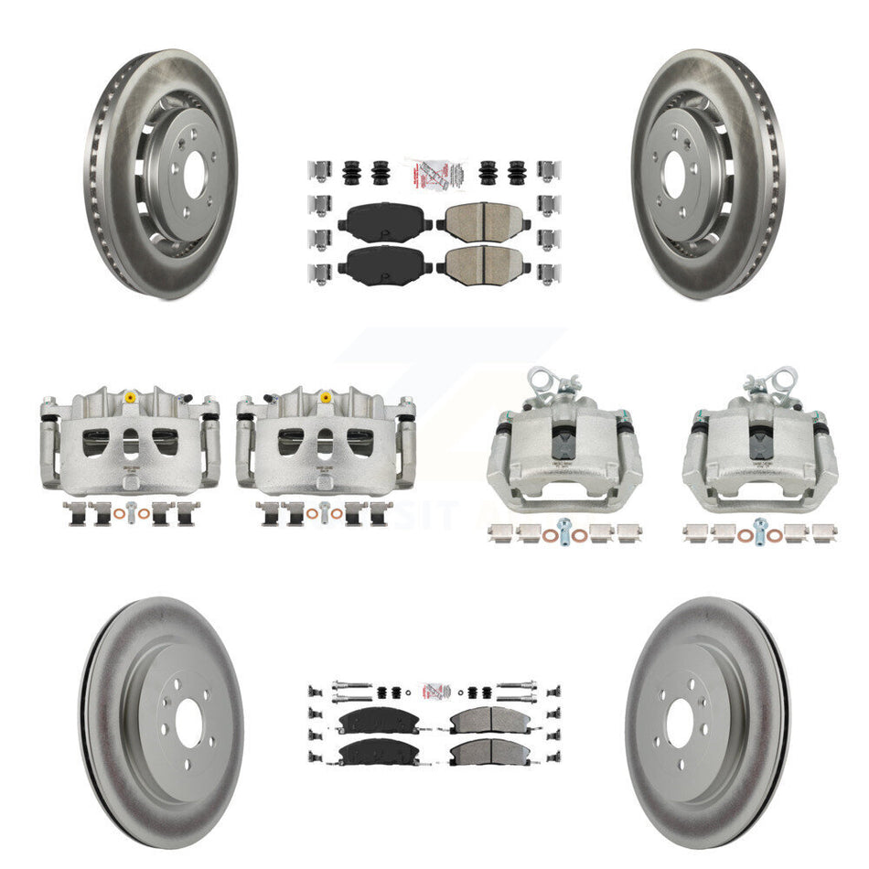 Front Rear Brake Caliper Coat Rotors Ameribrakes Pad Kit (10Pc) For Ford Explorer Police KCG-102258N