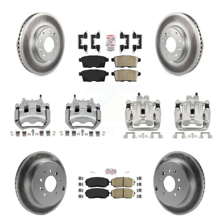 Front Rear Disc Brake Caliper Coat Rotor Ceramic Pad Kit (10Pc) For Mazda CX-7 Ford Edge KCG-102267N