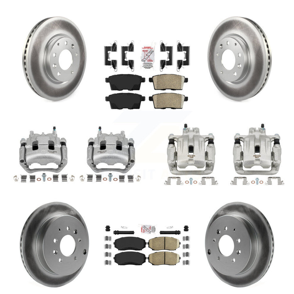 Front Rear Disc Brake Caliper Coat Rotor Ceramic Pad Kit (10Pc) For Mazda CX-7 Ford Edge KCG-102268N
