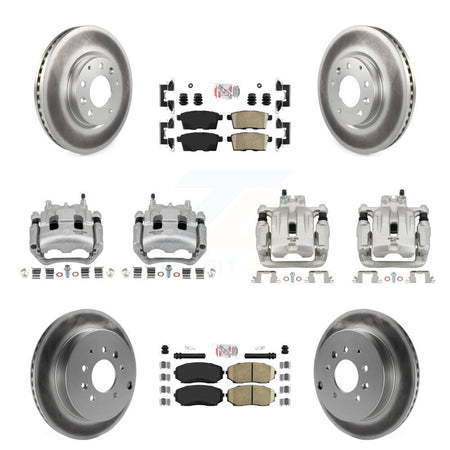Front Rear Disc Brake Caliper Coat Rotor Ceramic Pad Kit (10Pc) For Mazda CX-7 Ford Edge KCG-102270N
