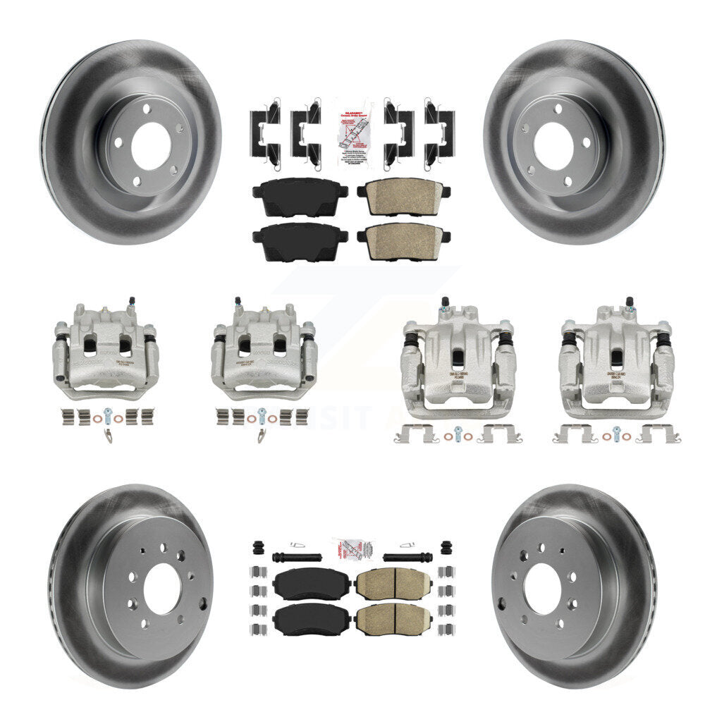 Front Rear Brake Caliper Coat Rotor And Ceramic Pad Kit (10Pc) For Ford Edge Lincoln MKX KCG-102272N