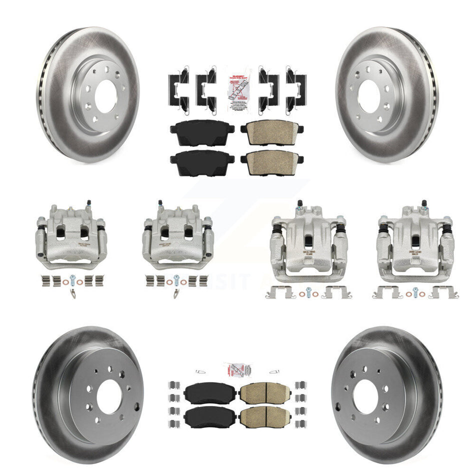 Front Rear Brake Caliper Coat Rotor Ceramic Pad Kit (10Pc) For 2007-2009 Lincoln MKX FWD KCG-102275N