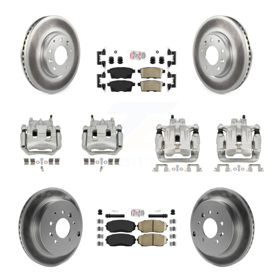 Front Rear Brake Caliper Coat Rotor Ceramic Pad Kit (10Pc) For 2007-2009 Lincoln MKX FWD KCG-102278N