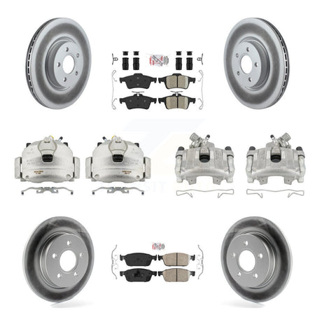Front Rear Brake Caliper Coat Rotor & Ceramic Pad Kit (10Pc) For 2013-2018 Ford Focus ST KCG-102279N