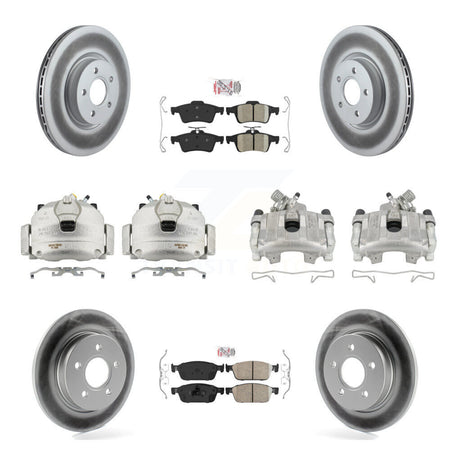 Front Rear Brake Caliper Coat Rotor & Ceramic Pad Kit (10Pc) For 2013-2018 Ford Focus ST KCG-102280N