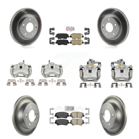 Front Rear Brake Caliper Coat Rotors Ceramic Pad Kit (10Pc) For Kia Forte Hyundai Forte5 KCG-102294N