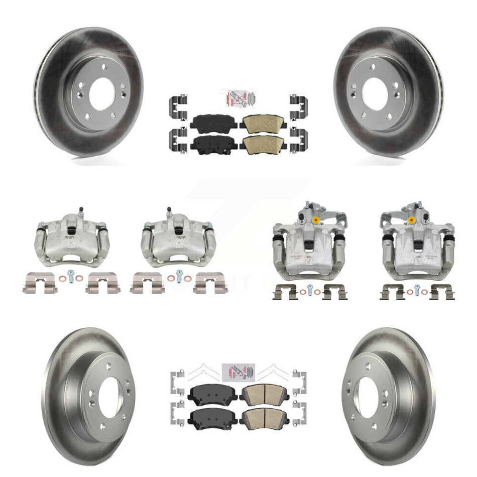 Front Rear Brake Caliper Coat Rotors Ceramic Pad Kit (10Pc) For Kia Forte Hyundai Forte5 KCG-102294N