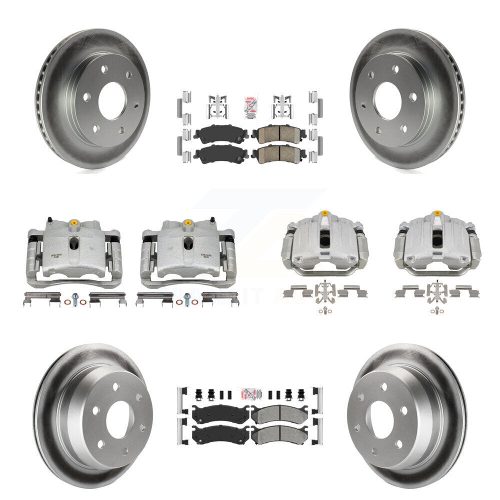 Front Rear Brake Caliper Coat Rotor Ameribrakes Pad Kit (10Pc) For Chevrolet GMC 1500 XL KCG-102301N