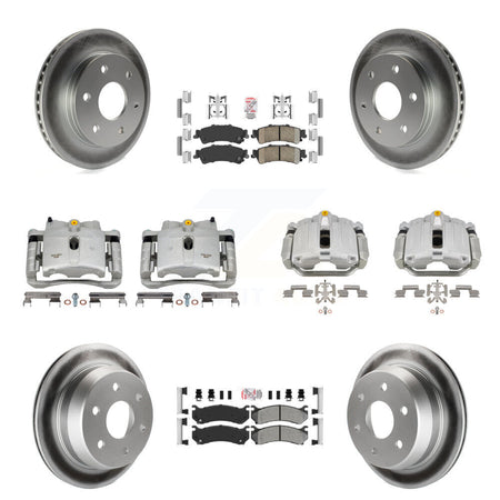 Front Rear Brake Caliper Coat Rotor Ameribrakes Pad Kit (10Pc) For Chevrolet GMC 1500 XL KCG-102301N