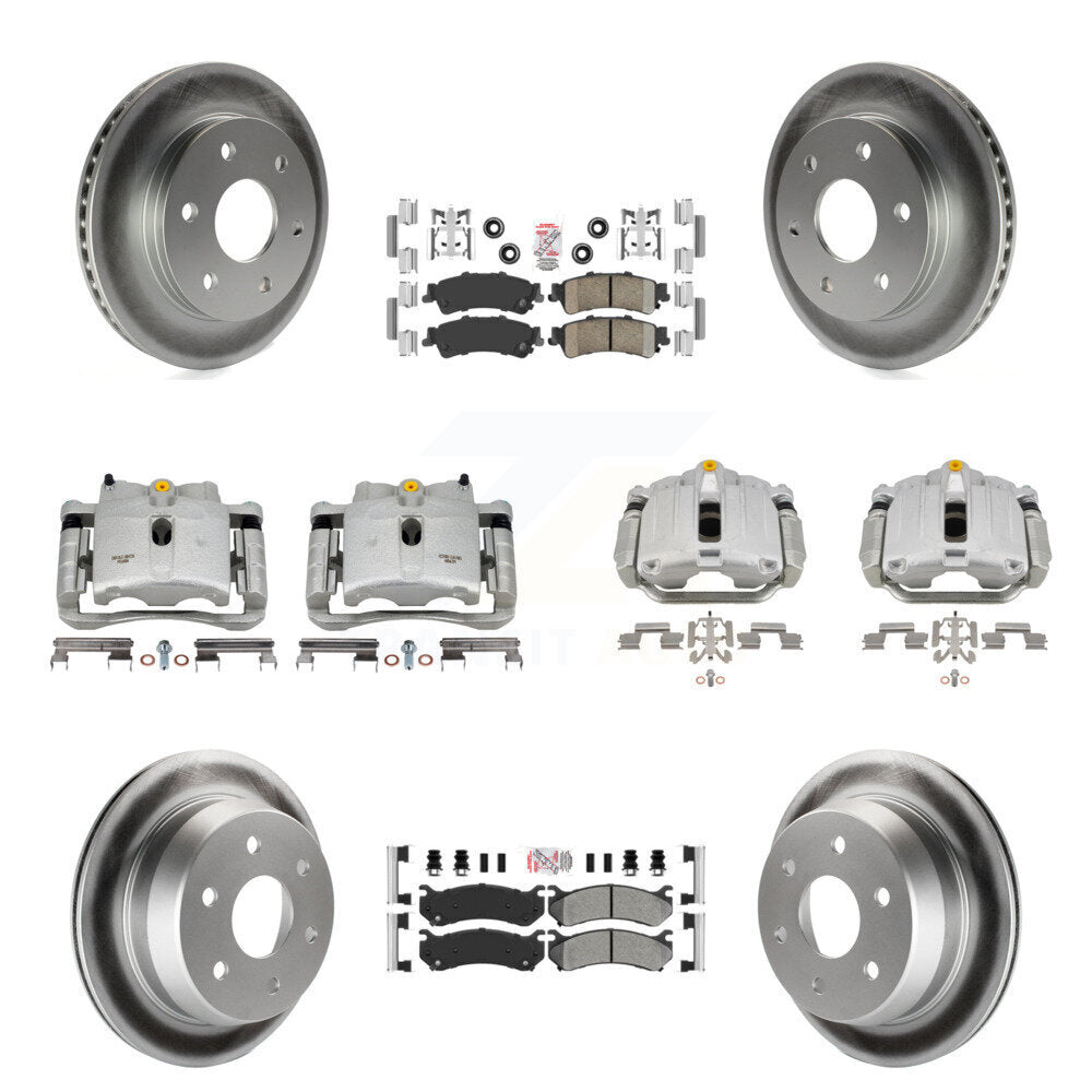 Front Rear Brake Caliper Coat Rotor Ameribrakes Pad Kit (10Pc) For Chevrolet GMC 1500 XL KCG-102305N