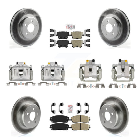 Front Rear Brake Caliper Coat Rotor Ceramic Pad Kit (10Pc) For Dodge Chrysler 300 Magnum KCG-102357N