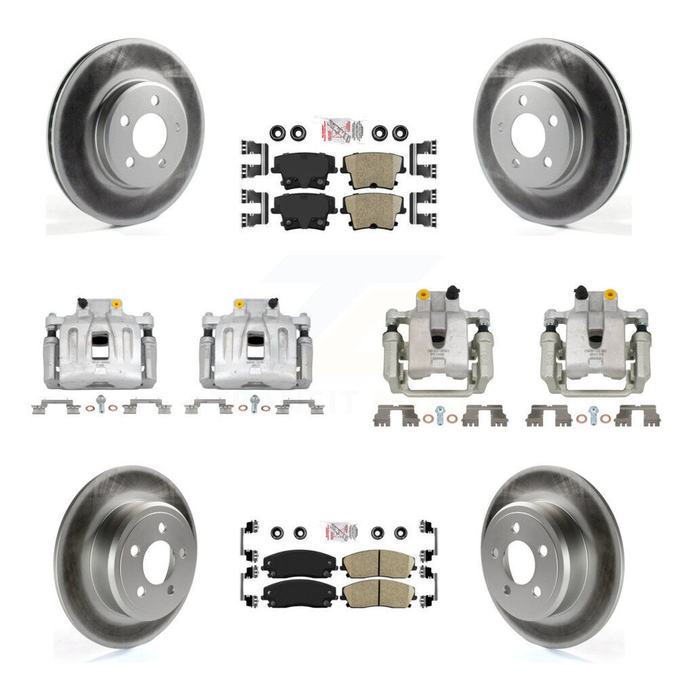 Front Rear Disc Brake Caliper Coat Rotor & Ceramic Pad Kit (10Pc) For Chrysler 300 Dodge KCG-102358N