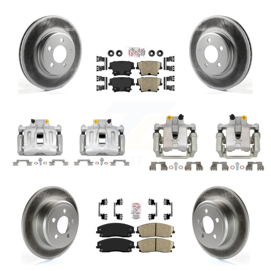 Front Rear Disc Brake Caliper Coat Rotor & Ceramic Pad Kit (10Pc) For Chrysler 300 Dodge KCG-102359N