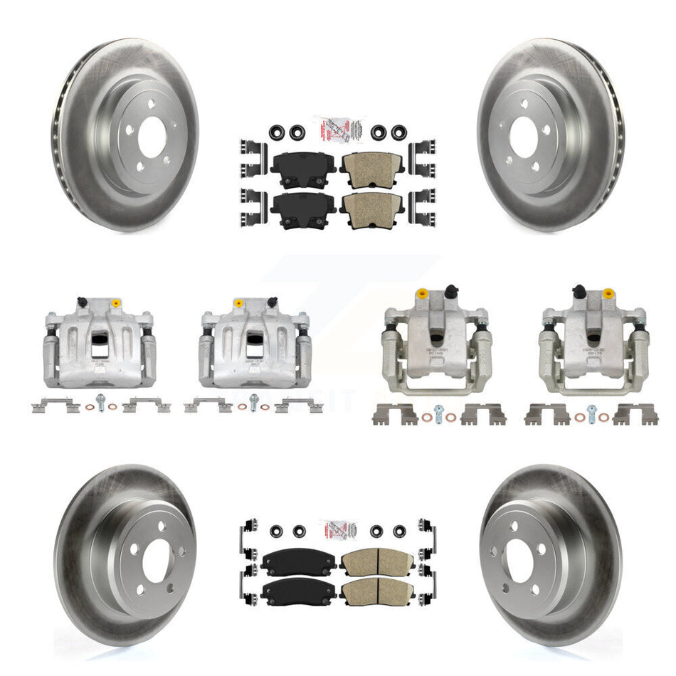 Front Rear Disc Brake Caliper Coated Rotors And Ceramic Pad Kit (10Pc) For Dodge Charger KCG-102362N