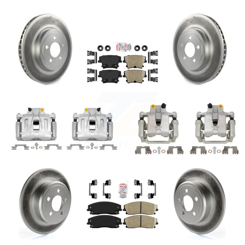 Front Rear Disc Brake Caliper Coated Rotors And Ceramic Pad Kit (10Pc) For Dodge Charger KCG-102363N